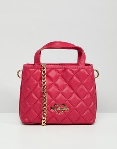 Стеганая сумка на плечо с ремешком-цепочкой Love Moschino - Розовый