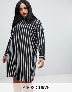 Платье-рубашка мини в полоску ASOS DESIGN Curve - Мульти