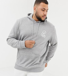 River Island Big & Tall hoodie with motif in grey marl - Серый