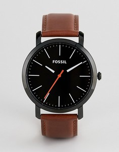 Мужские часы с черным циферблатом и коричневым кожаным ремешком Fossil BQ2310 - Коричневый