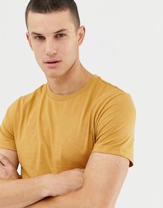 Светло-коричневая футболка с круглым вырезом Burton Menswear - Желтый