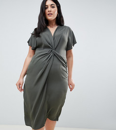 Платье миди с рукавами-кимоно ASOS DESIGN Curve - Зеленый
