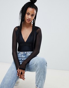 Сетчатое боди с капюшоном Ivy Park - Черный