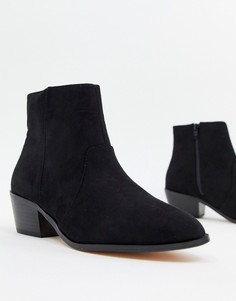 Faith Bull western heeled ankle boots in black - Черный