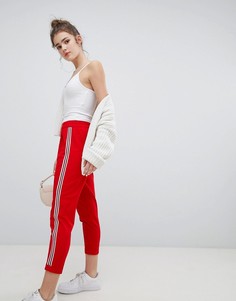 Красные широкие брюки со складками в полоску Bershka - Красный