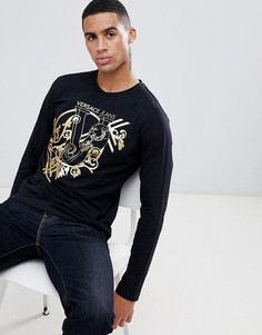 Лонгслив с логотипом Versace Jeans - Черный