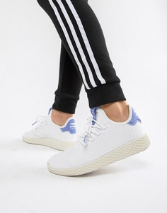 Белые кроссовки с синими вставками adidas Originals Pharrell Hu - Белый