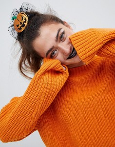 Заколка для волос с тыквой и сеточкой в горошек ASOS DESIGN HALLOWEEN - Мульти