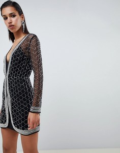 Платье мини с декоративной отделкой ASOS DESIGN - Черный