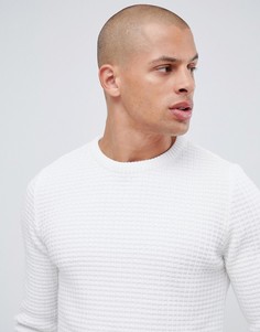 Белый обтягивающий джемпер из вафельного трикотажа ASOS DESIGN - Белый
