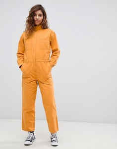Джинсовый комбинезон горчичного цвета ASOS DESIGN - Бежевый