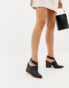 Кожаные туфли на каблуке с острым носком ASOS DESIGN - Черный
