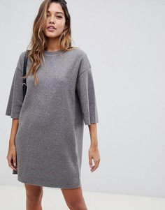 Мягкое свободное платье-футболка ASOS DESIGN - Серый