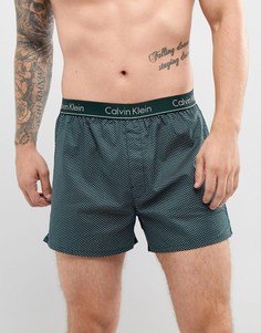 Тканые боксеры классического кроя Calvin Klein - Зеленый