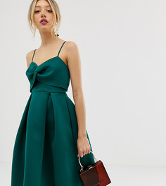 Платье для выпускного с кроп-топом ASOS DESIGN Petite - Зеленый