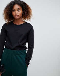 Weekday plain long sleeve t-shirt in black - Черный