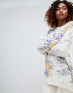 Трикотажный oversize-джемпер с принтом Weekday - Мульти