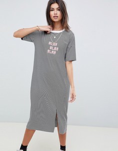 Платье-футболка миди в полоску ASOS DESIGN - Мульти