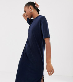 COLLUSION Tall slinky midi t-shirt dress - Темно-синий