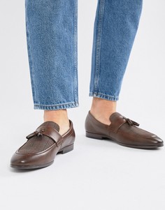 Коричневые лоферы с отделкой в клетку River Island - Коричневый