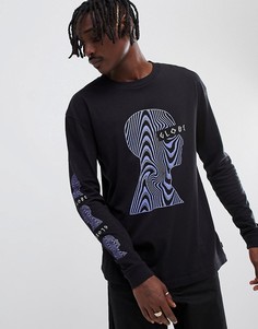 Globe Oracle Profile Print Long Sleeve T-Shirt in Black - Черный