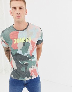 Футболка с камуфляжным принтом Jack and Jones Originals - Серебряный