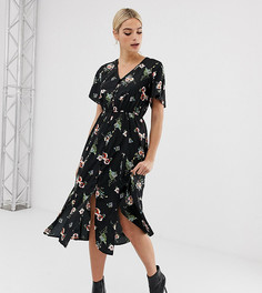 Платье миди на пуговицах с принтом Missguided Tall - Белый