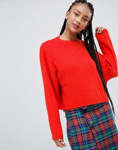 Трикотажный джемпер Bershka - Красный