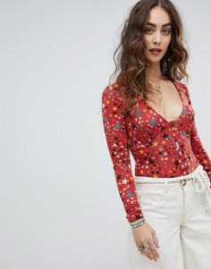 Боди со звездным принтом Free People - Мульти