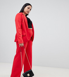 Красные строгие брюки с широкими штанинами Missguided Plus - Красный