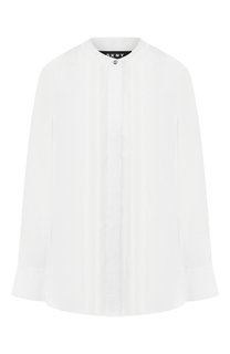 Однотонная блуза с воротником-стойкой DKNY