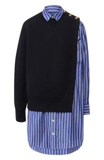 Хлопковое платье-рубашка Sacai