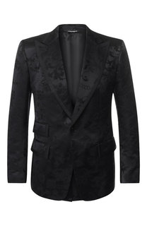 Однобортный пиджак из смеси хлопка и шелка Dolce & Gabbana