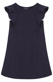 Хлопковое мини-платье А-силуэта с оборками Polo Ralph Lauren