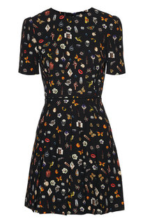 Приталенное мини-платье с ярким принтом Alexander McQueen