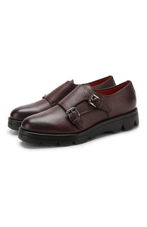 Кожаные монки с двумя пряжками Santoni