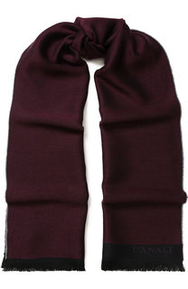 Шерстяной шарф с бахромой Canali