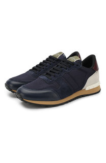 Комбинированные кроссовки Valentino Garavani Rockrunner на шнуровке Valentino