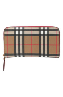 Кожаный кошелек в клетку Vintage Check на молнии Burberry