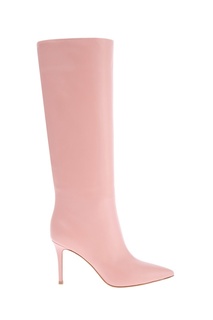 Розовые кожаные сапоги Gianvito Rossi