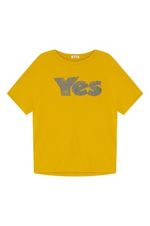 Желтая футболка с принтом Drykorn