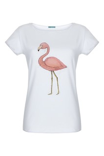 Белая футболка с фламинго Lisa&Leo