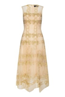 Платье миди с золотистой отделкой Simone Rocha