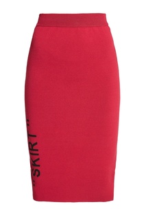 Красная юбка-карандаш с надписью Off White