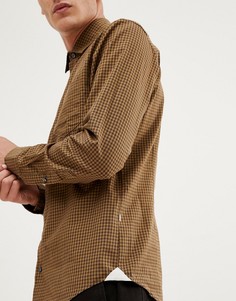 Коричневая рубашка узкого кроя в клеточку BOSS Mypop - Коричневый