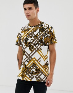 Футболка с принтом в стиле барокко Versace Jeans - Белый