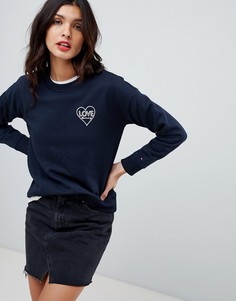 Свитшот с вышитым сердцем Tommy Hilfiger Tommy x Love - Темно-синий