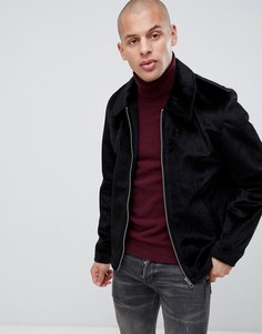 Куртка из искусственного ворса пони на молнии ASOS DESIGN - Черный
