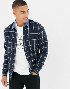 Темно-синяя фланелевая рубашка в клетку с джинсовым воротником Levis x Justin Timberlake - Темно-синий Levis®