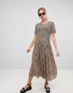 Сетчатое свободное платье с леопардовым принтом Glamorous - Мульти